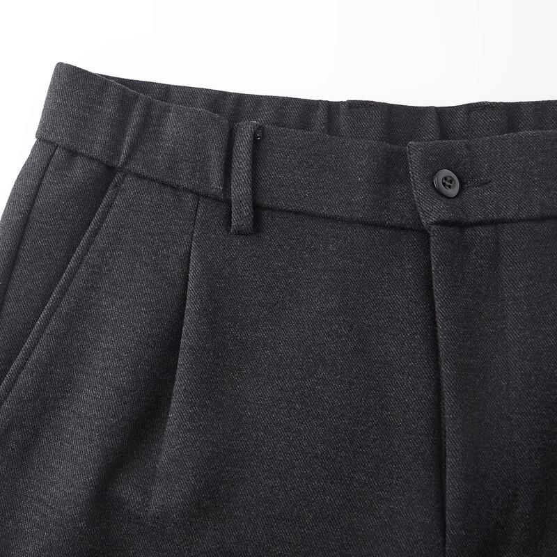 Shanshan Men's Wool Blend Flannel Straight Casual Pants