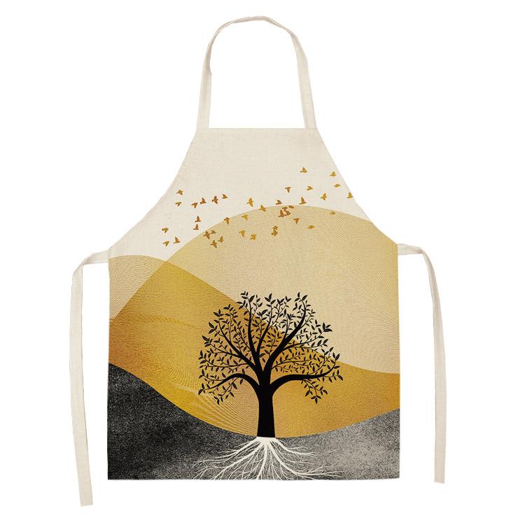 Deer Butterfly Kitchen Aprons for Women Cotton Linen Bibs Household Cleaning Kitchen Apron Maid Apron Aprons