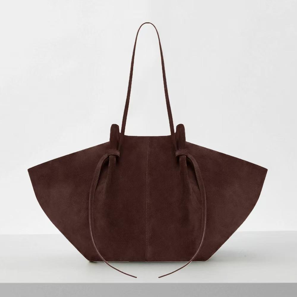 Bolso de Mano de Cuero Suave Gamuza de Lujo para Mujer Bolso de Hombro de Gran Capacidad Bolsos de Mano Bolso de Almacenamiento con Forma de Ala Fashi Bolso de Compras Chic