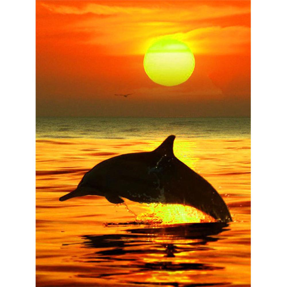 Kit Diamond Painting YSCOLOR 5D Tramonto Oceano - 30x40cm, Tela HD Con Diamanti Rotondi, Completo Di Strumenti, Fai-da-te
