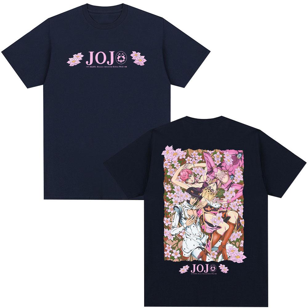 2026 Anime JoJo Bizarre Adventure Tshirt Giorno Giovanna Bruno Buccellati Tshirts Unisexs Women Fashion Short Sleeves T Shirt