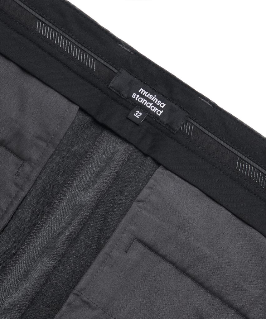 MUSINSA STANDARD Semi-Wide Slit Hidden Banding Slacks [Medium Gray]