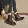 2025 autumn and winter new mother shoes round head side zipper platform short boots Martin boots women's wedge heel cotton boots factory