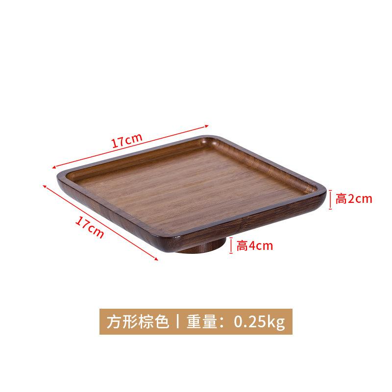 Retro Wooden High Feet Plate Cake Tray Fruit and Pastry Tray Desktop Storage Container Square Cake Trays Party Organizer
