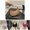 Simple Solid Color Croissant Shaped Casual Shoulder Bag For Women