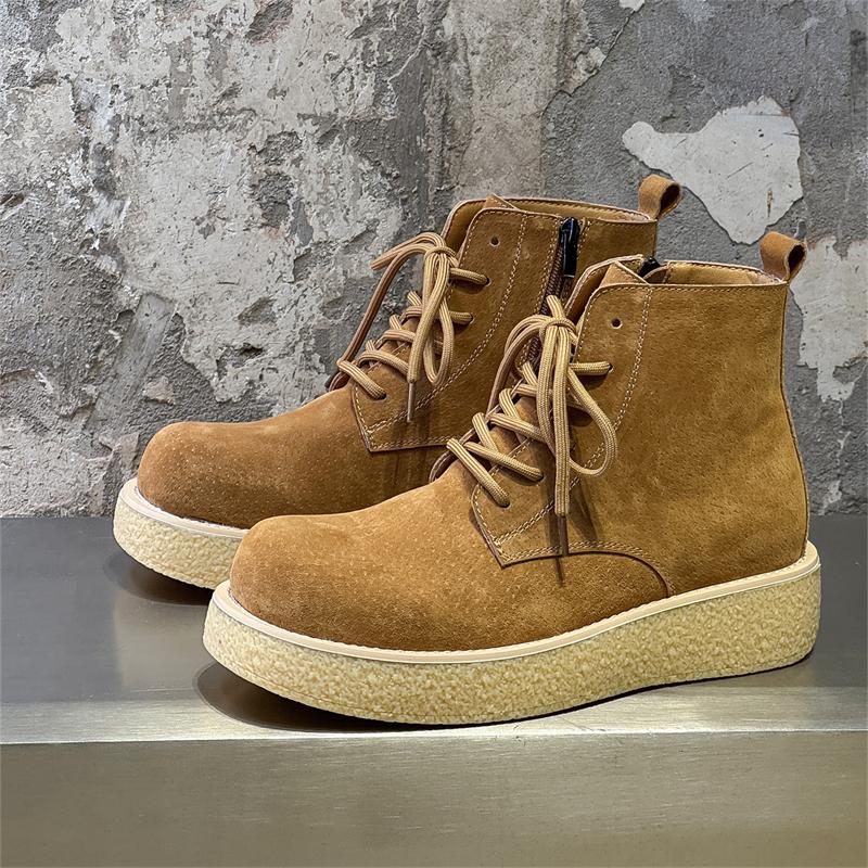 Fashion High Quality Mens Ankle Boots New Fashion Outdoor Boats Sneakers Man Non-Slip Motorcycle Boots Suede Leather Men Walking Shoes