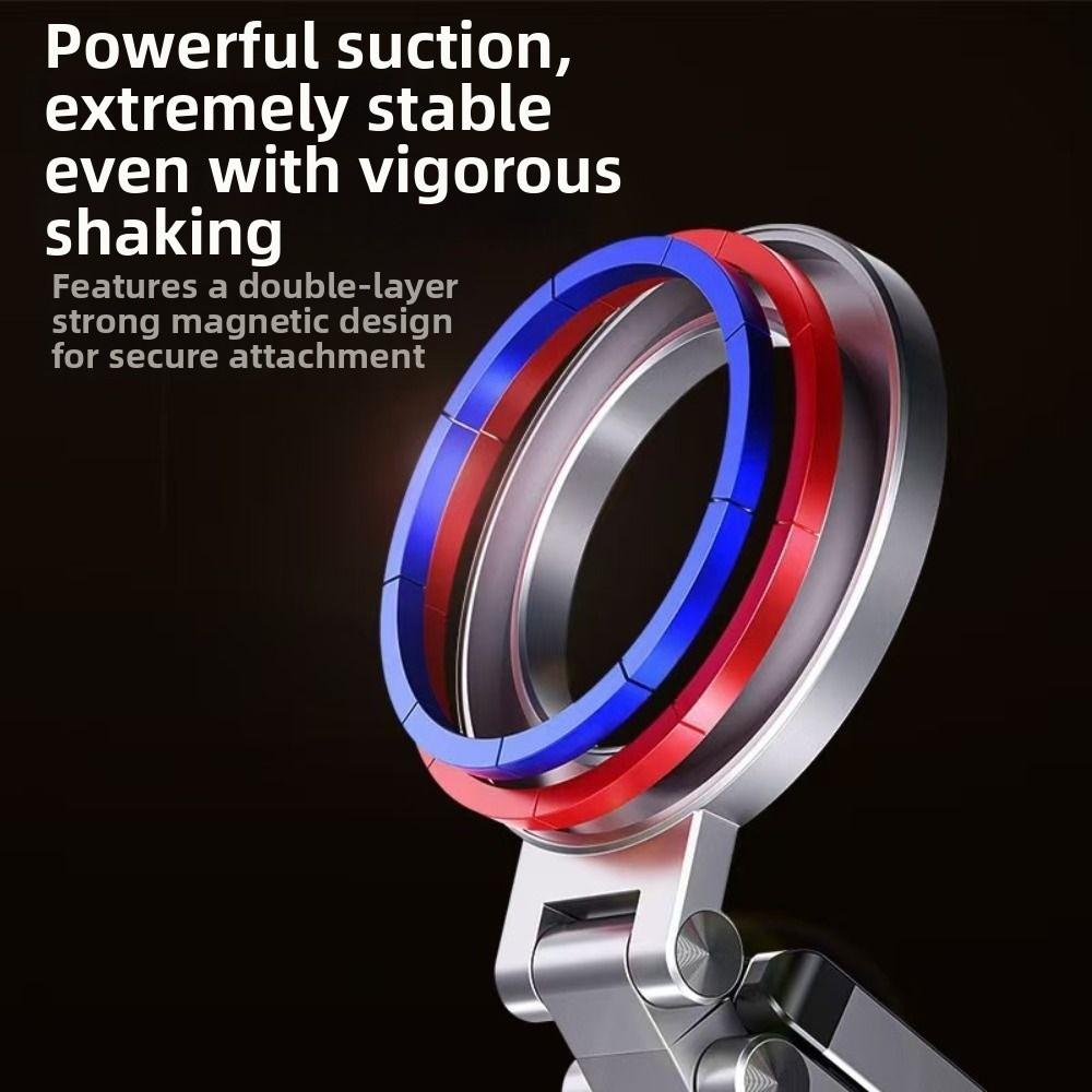 Foldable Magnetic Phone Tripod Holder 360° Rotation Desk Phone Clip Bracket Desk Plane Train Use