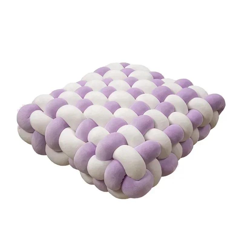 Knotted Square Cushion Nordic Aesthetic Stuffed Pillow Office Chair Decorative Plush Pillow Sleeping Back Knot Hand-made Cushion