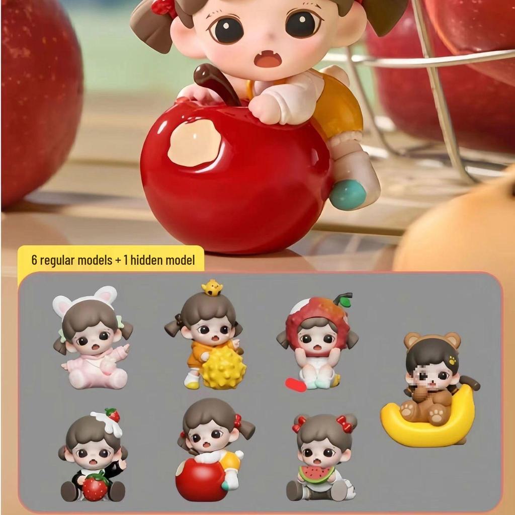 Zoraa Ich liebe Früchte Serie: Pfirsich-Mädchen-Puppe Ornament - Verspieltes Auto-Armaturenbrett Geschenk