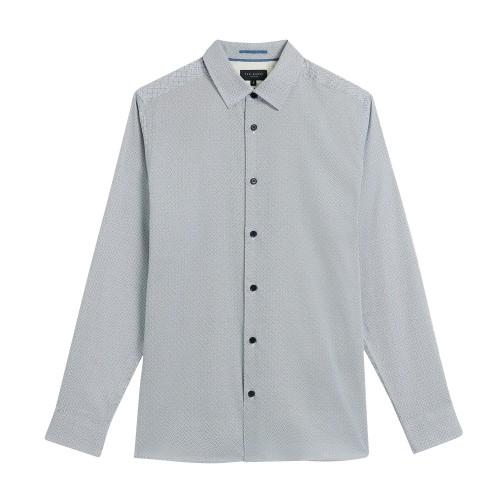 Ted Baker Mens Alham Geometric Long-Sleeved Shirt