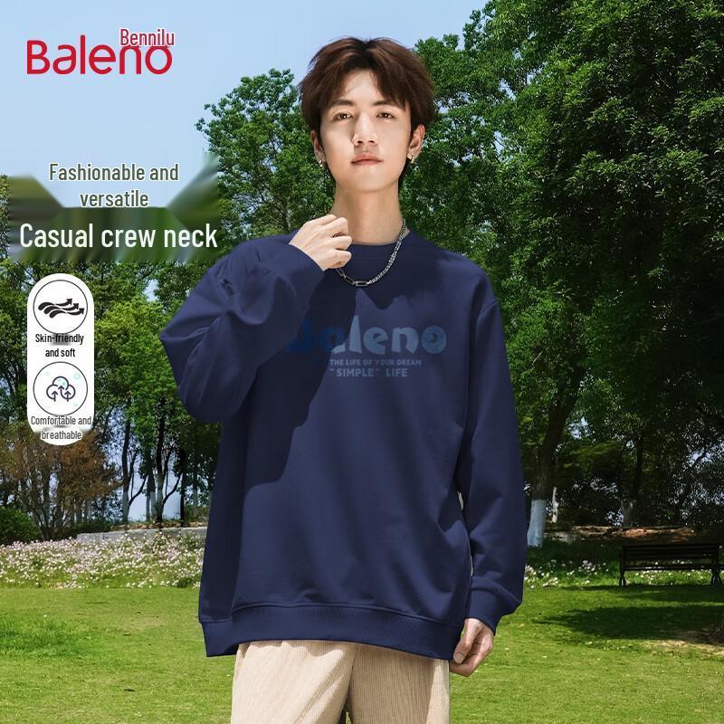 

Baleno Men s Letter Print Loose Fit Round Neck Sweatshirt M