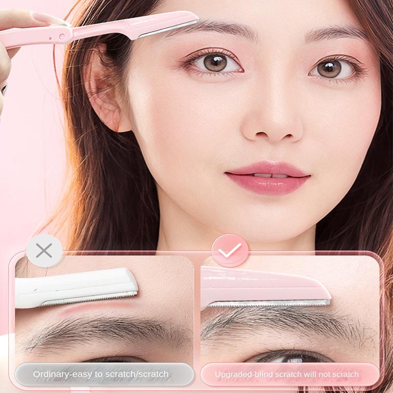 3PCS Portable Eyebrow Trimmer Safe Eyebrow Shaper Foldable Eyebrow Trimmer Razor Blade Razor Women's Makeup Tools