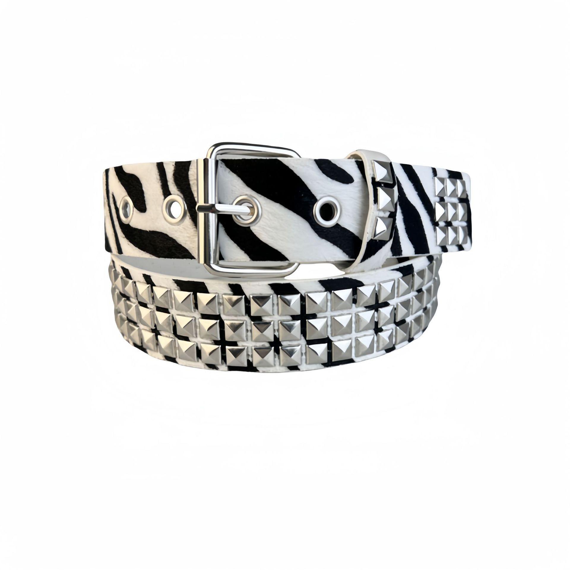 

Новий жіночий квадратний ремінь з заклепками-пірамідками, інкрустований бісером, Панк Хіп-хоп Рок Око Декорація Камуфляжний Ремінь