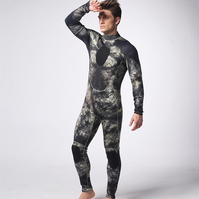 Mens 1.5mm Neoprene Camo Wetsuit Diving Snorkeling Swimming Warmth Protection Full Body Suit