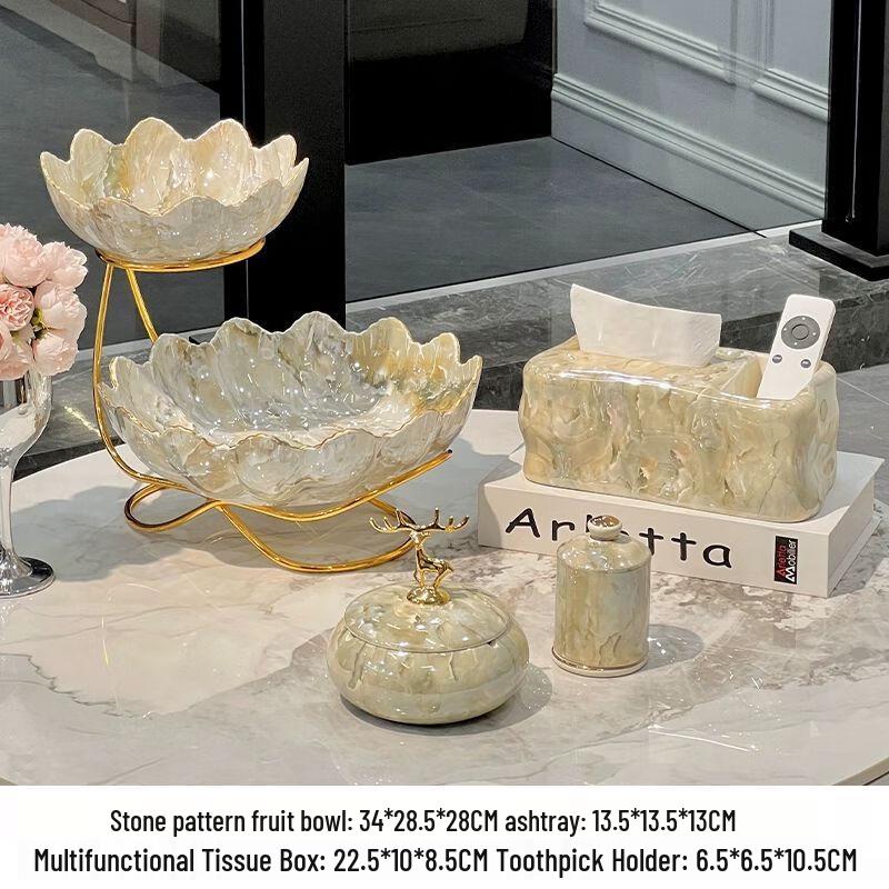 Ni Er Xin European Style Ceramic Petal Fruit & Dessert Stand