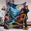 Firefighter Hero Art Fleece Printed Flannel Blanket, Warm Soft Throw Sofa Bed Blanket