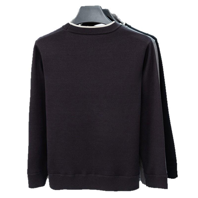 Men's Autumn Winter Embroidered Wool-Blend Knit Sweater