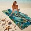 1Pc Ocean Life Adventure Beach Towel, Quick Dry, Multi-Use for Beach Pool Gym Yoga Home Travel, Christmas, Halloween, Xmas Gift M92852