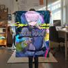 1PC Anime Fusion Custom Name Patterned Flannel Blanket Suitable For All Seasons For Home Decor Warmth And Comfort Gifts Holiday Present
