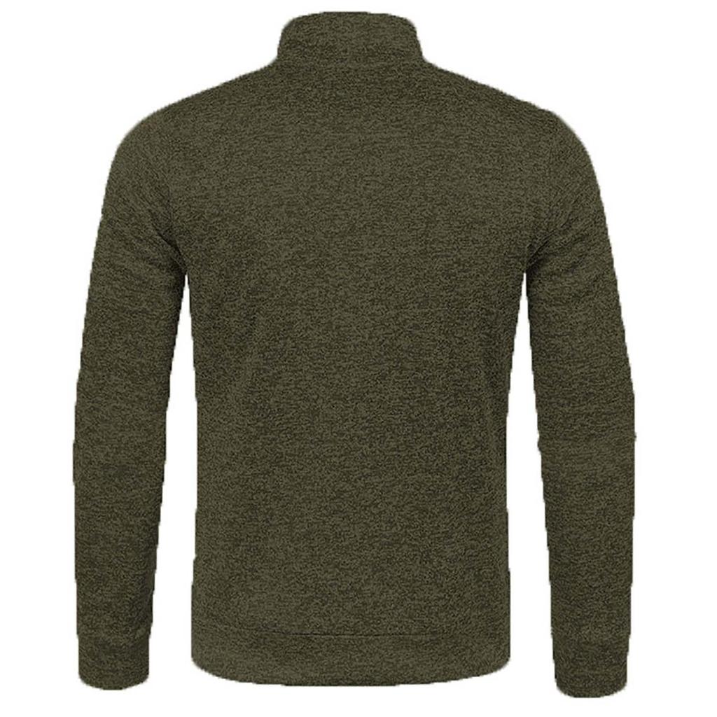 And Winter Men's Zipper Knitted Sweater Long Sleeved Thin Velvet Top Jacket