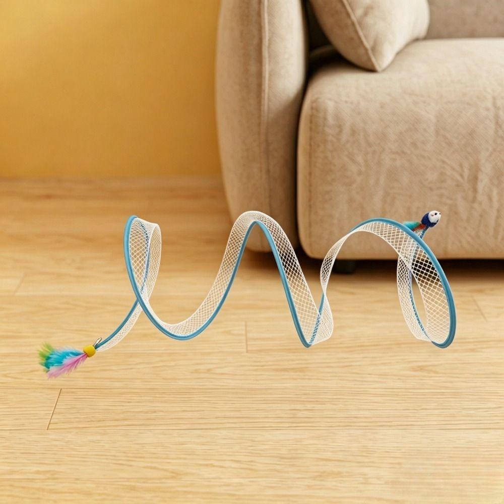 Portable Cat Tunnel Tube Elastic Interactive Cat Toy Cat Spring Mouse Tunnel Indoor Outdoor Use