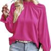 Women's Spring and Summer New Solid Colour Commuter Style Ruffle Collar Loose Type Long-sleeved Blouse Shirt