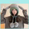 Plush Bunny Ears Hat For Women Winter Warmth And Windproof Effect