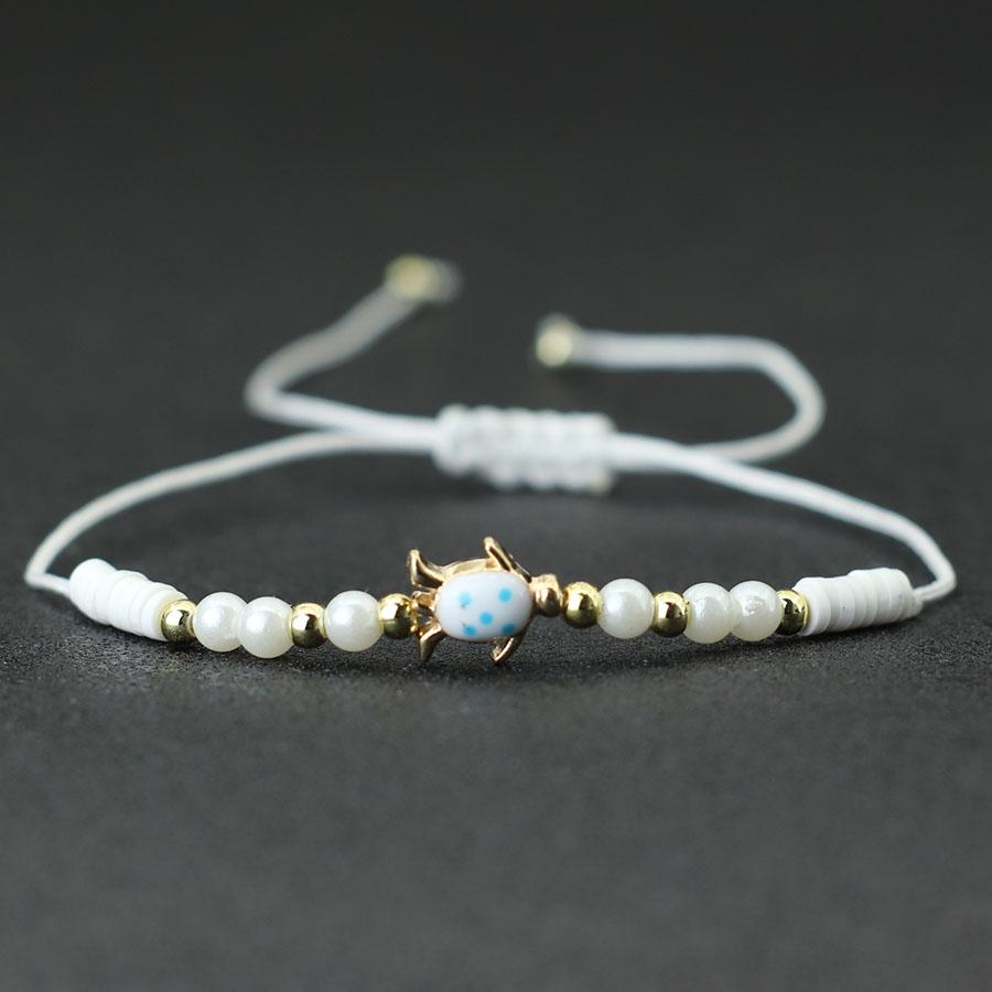 Bohemian Marine Animals Turtle Bracelet For Women Handmade Braided Poly Clay Braslet Beach Leisure Pulseira Accessories Joias