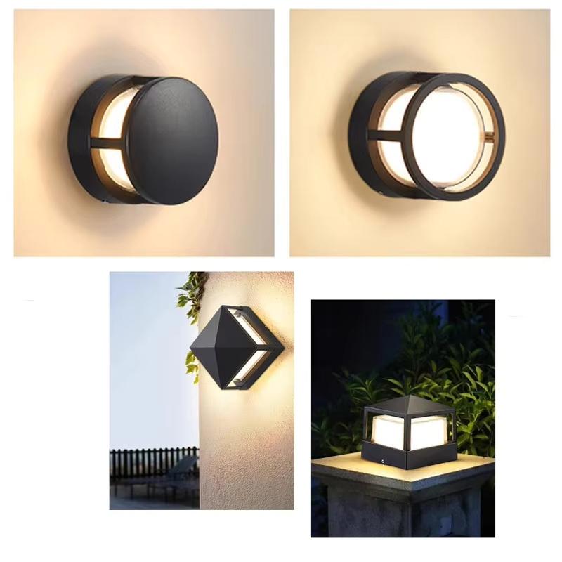 Hot Sale Good Quality Black Bedroom Bedside Wall Lamp Living Room Outdoor Waterproof LED Acrylic Ceiling Column Light
