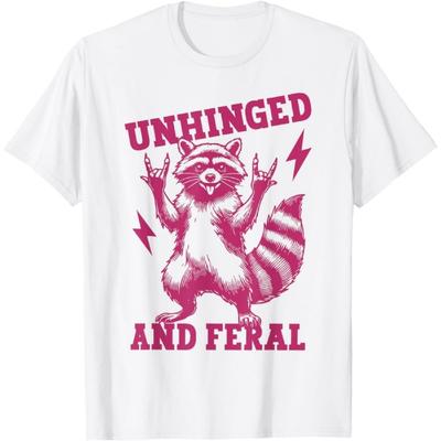 ObRenKi Unhinged and Feral Raccoon Cute Feral Girl Racoon Lover T-Shirt