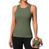 CHARMLEAKS Workout Tank Tops for Women Seamless Full Length Gym Tops Athletic Yoga Top Built In Bra