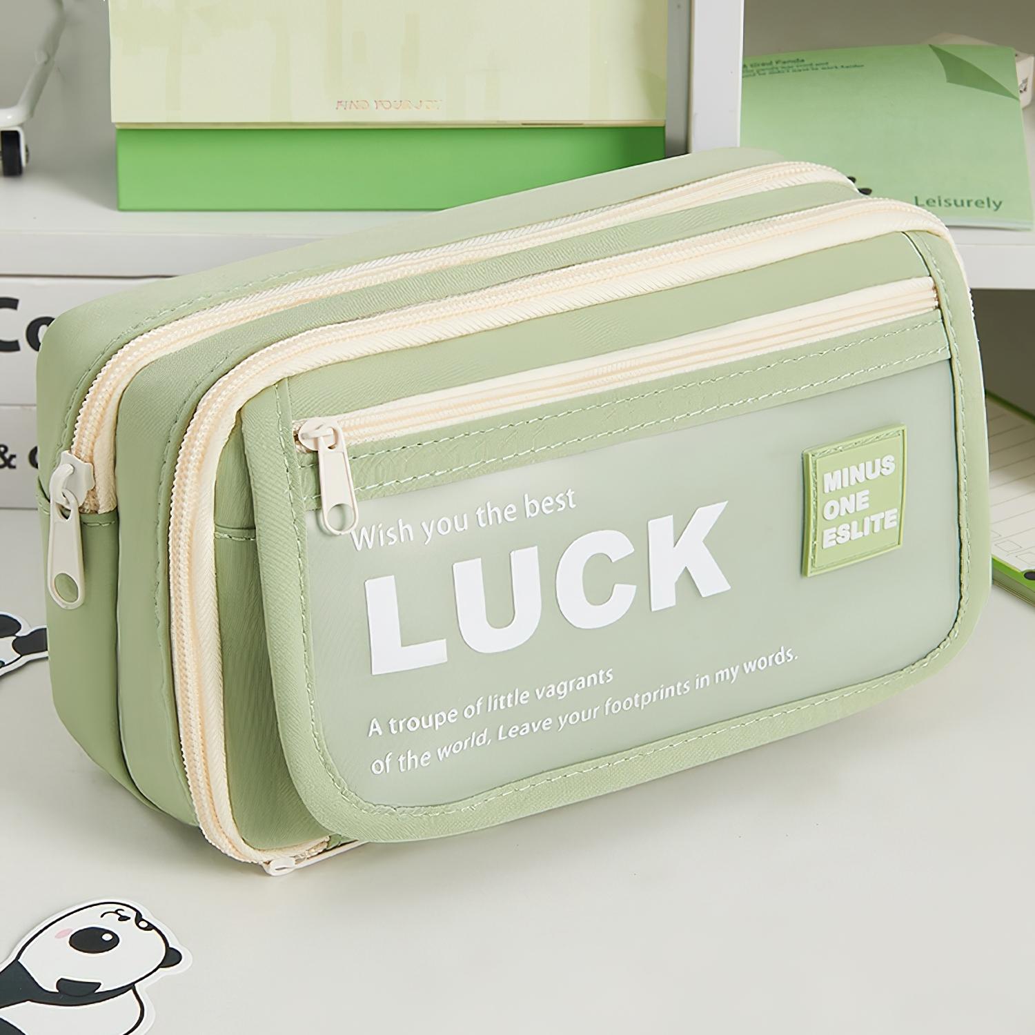 Luck Wish Pencil Bag Pen Case Flip Cover Матовый передний карман для хранения — фото 11