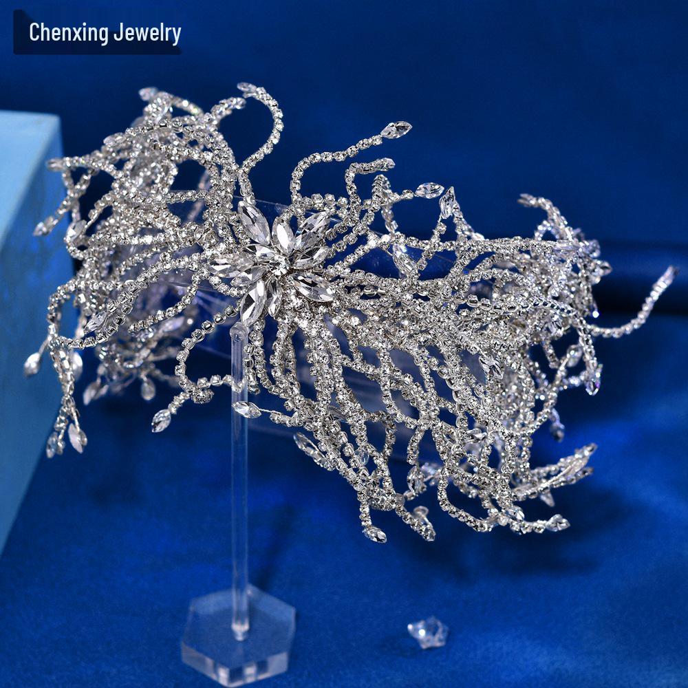 

Chenxing CX423 Повязка на голову с цветком из страз: Элегантный аксессуар для высокой прически для невест и фестивалей.