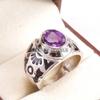 Amethyst Oval Cut Gemstone With 925 Sterling Silver Ring For Men's #A699 JL375658901255