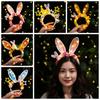 Luminous Rabbit Hair Hoop Handmade Glowing Headwear Bunny Headband  Children Gift