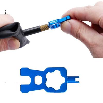 4 ÎN 1, reparații portabile, instrumente pentru supapă pentru bicicletă, cheie pentru miez de supapă, pentru demontarea bicicletei de drum, instrument de instalare, piese de îndepărtare, albastru