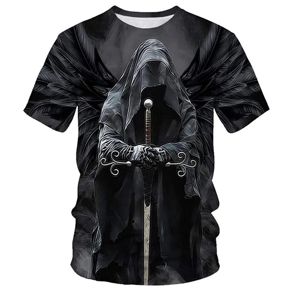 Summer Fashion Men And Women Horror Skull 3D Printed O-Neck Short Sleeve Personality Trend Casual Kids T-shirt Oversized Tops