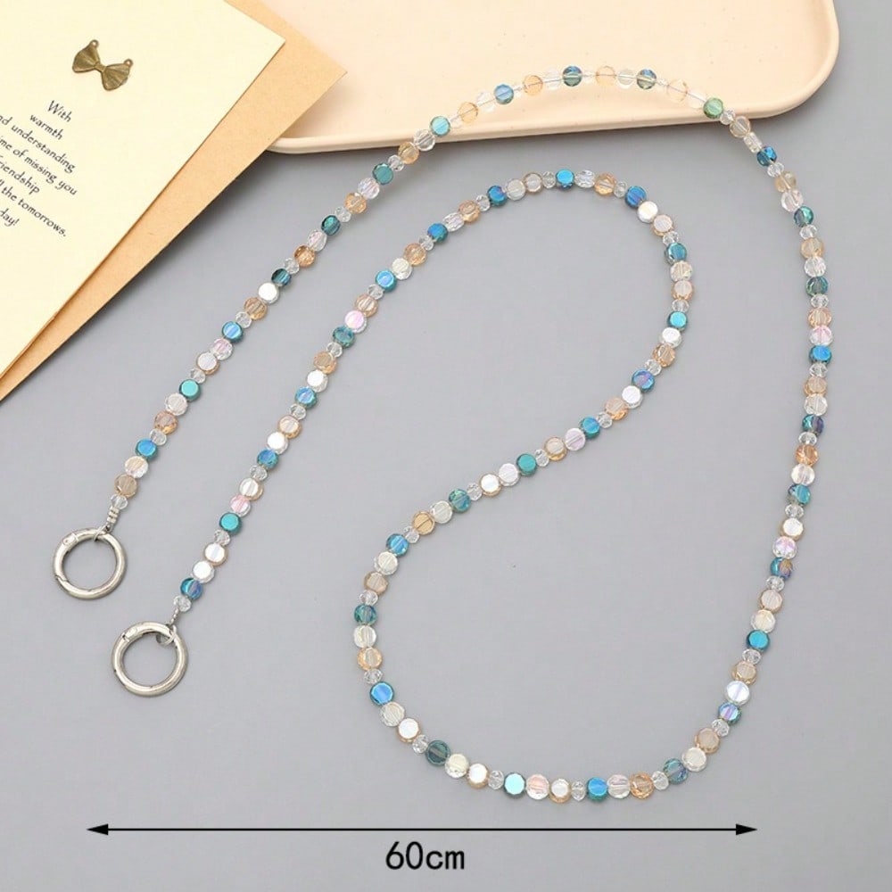 Personalized Round Messenger Chain Handmade Beaded Love Mobile Phone Lanyard Pendant Single Shoulder Strap Bag Chain