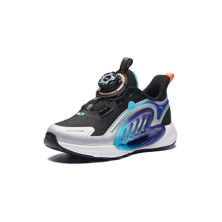 Anta Kids Monthly 2.0 Shock Absorbing Breathable Low Top Running Shoes Kids Sneakers Gray Black Purple 312429902-4