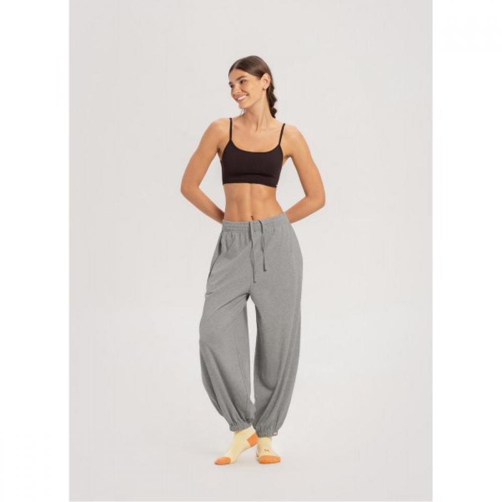 Budhi Mudra Diagonal Jogger Pants  Dark Melange Grey
