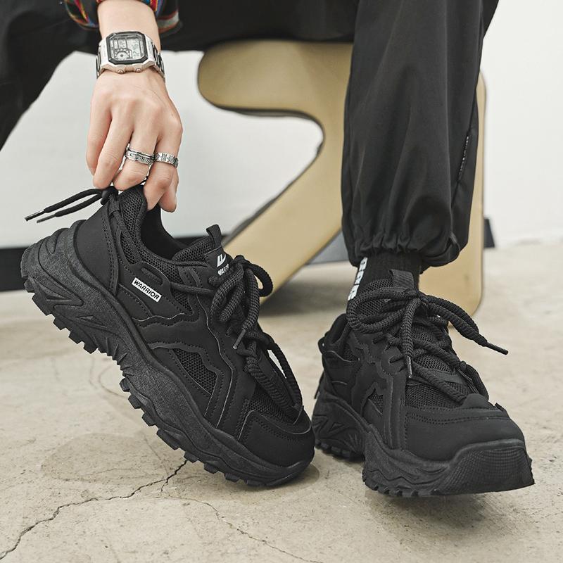 Warrior Black Knight Classic Retro Versatile Fashion Trend Thick Sole Shock Absorption Increased Height Breathable Low-Top Dad Shoes WXY(S)-3806N04