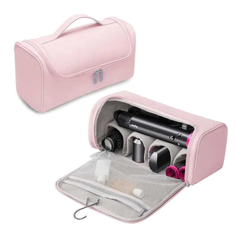 Hideable Hanging Hook Hair Dryer Case Portable Non-Slip Hair Tools Pouch Waterproof Large Capacity Curling Iron Storage Bag