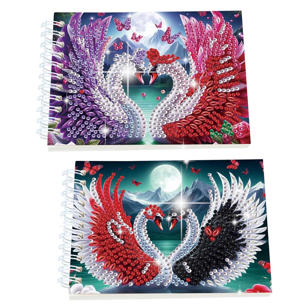 2 Pack Flower Animal DIY Diamond Painting Journals Notebooks Special Shaped Diamond Art Diary Book Christmas Gift for Adults