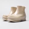 Women Glossy  Ankle Rain Boots Wedge Platform Thick Sole Waterproof Rubber Short Chelsea Style Rain Shoes