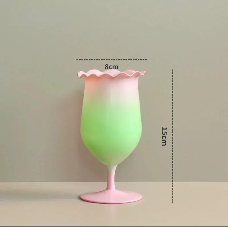 

Кружевная волнистая миска для мороженого, салат, градиентный цвет, бытовая чашка для холодных напитков, стаканы для сока, посуда для напитков, кружки для кофе, бокалы для вина, декор 101-200ml