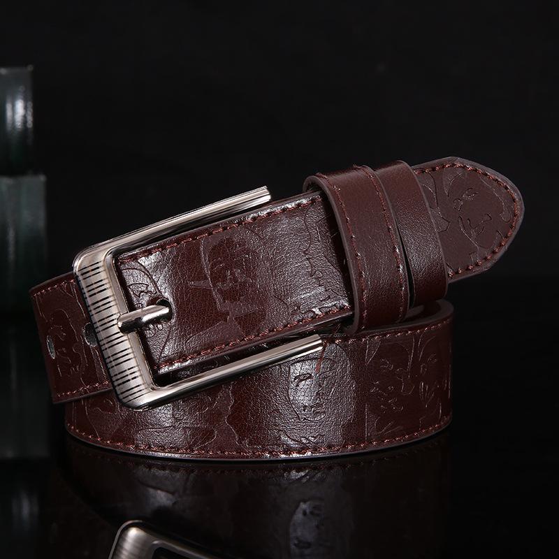 

Новый мужской ремень из искусственной кожи с металлической пряжкой - Повседневный корейский стиль для джинсов 115 cm кофейный