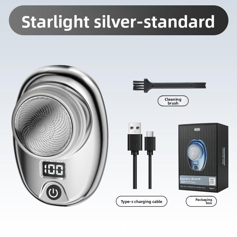 

Mini Electric Shaver Outdoor Compact Portable Men s Razor Rechargeable Smart Digital Display Beard Trimmer серебряный
