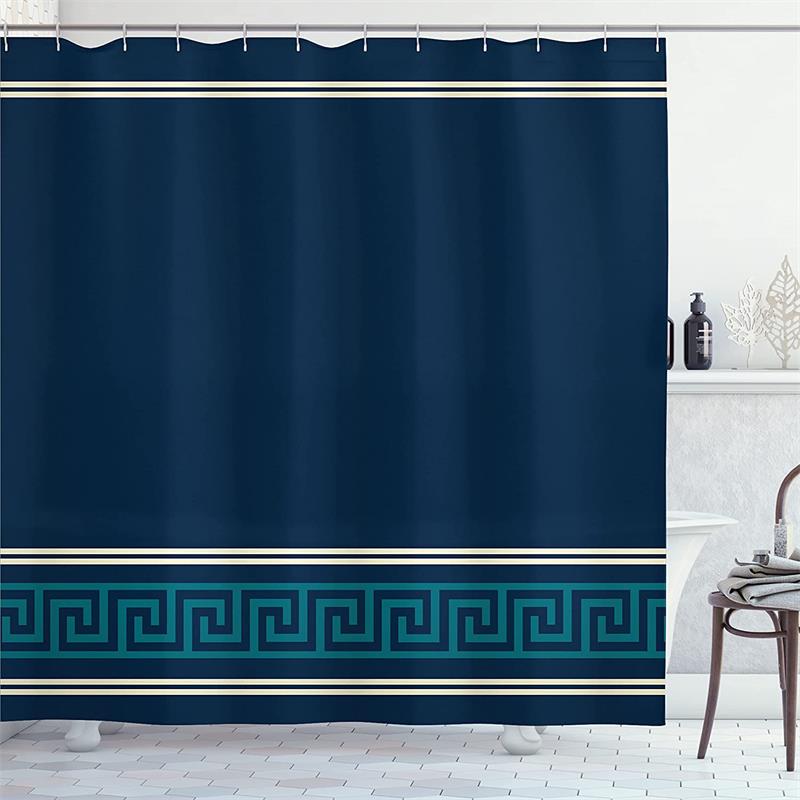 

Modern Geometric Shower Curtain Black Line Pattern Minimalist White Bath Curtains Polyester Cloth Home Bathroom Decor With Hooks W60H190(CM)-1 Pcs