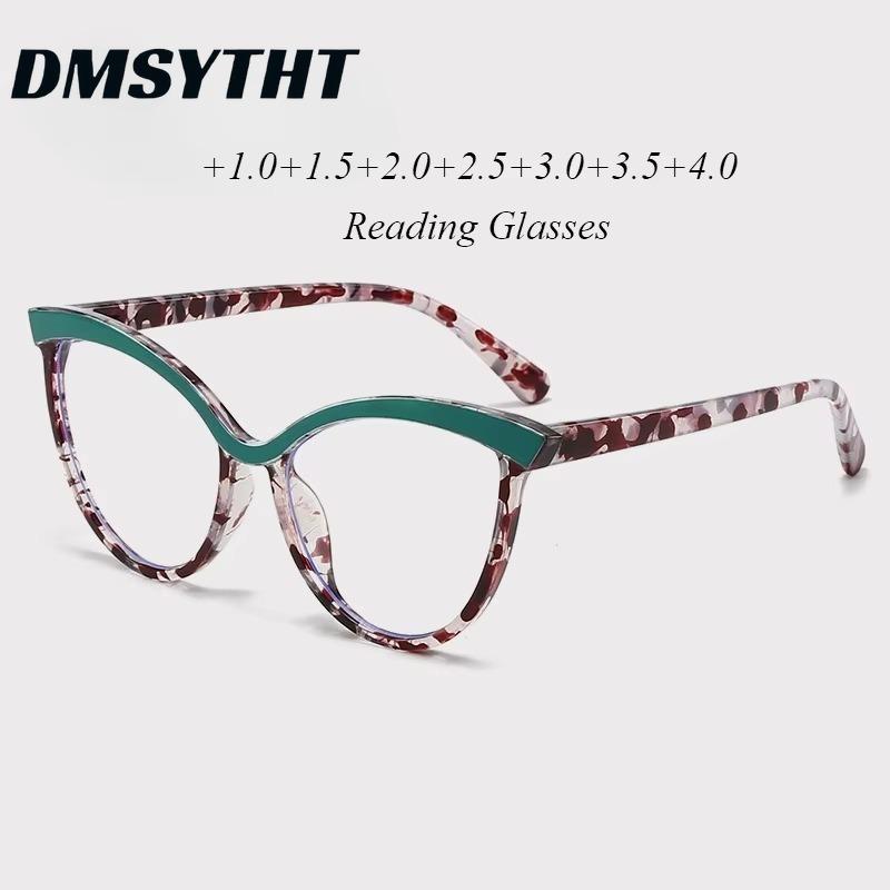 Fashion Large Frame Cat Eye High Definition Reading Glasses Men Women Transparent TR90 Frame Butterfly Leopard Frame Presbyopic Eyeglasses