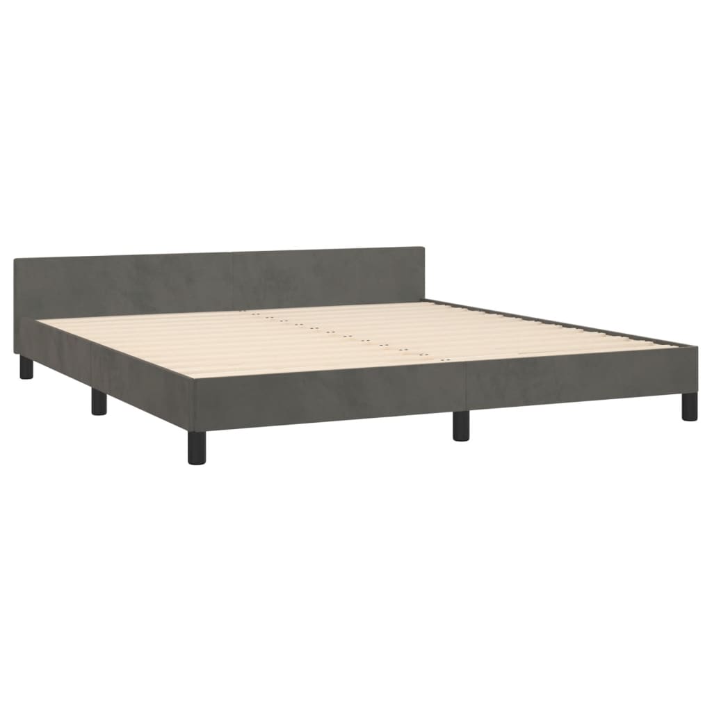 Bed Frame without Mattress Dark Grey 160x200 cm Velvet